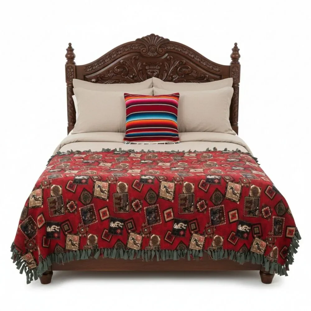 KOKOPELLI INDIAN HOPI MUSIC DANCE BLANKET THROW 82